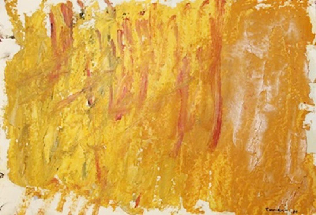 The Horn - Jack Tworkov - Oil On Paper: Oil on paper by Jack Tworkov, approx. 20x14 in. Jack Tworkov was a Polish-born American abstract expressionist painter.