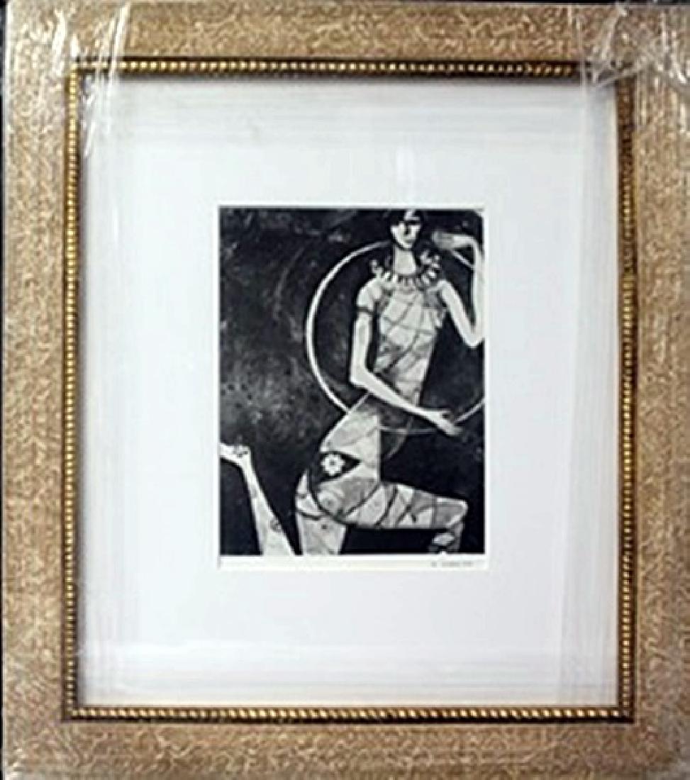 "Acrobate, 1914" after Marc Chagall: Framed, Lithograph out of the book after Marc Chagall, Approximately 19" x 16 1/2" In.