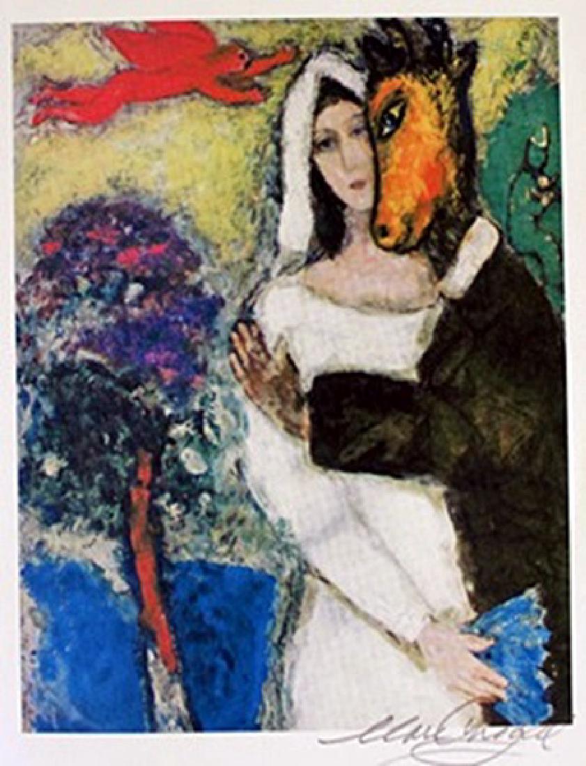 Lithograph By Marc Chagall: Authentic Lithograph Marc Chagall, signed, Size Approx. 11 x 8 1/2 In. Marc Zakharovich Chagall (July 6th 1887 – March 28th 1985) "The quintessential Jewish artist of the twentieth century"Marc Chag