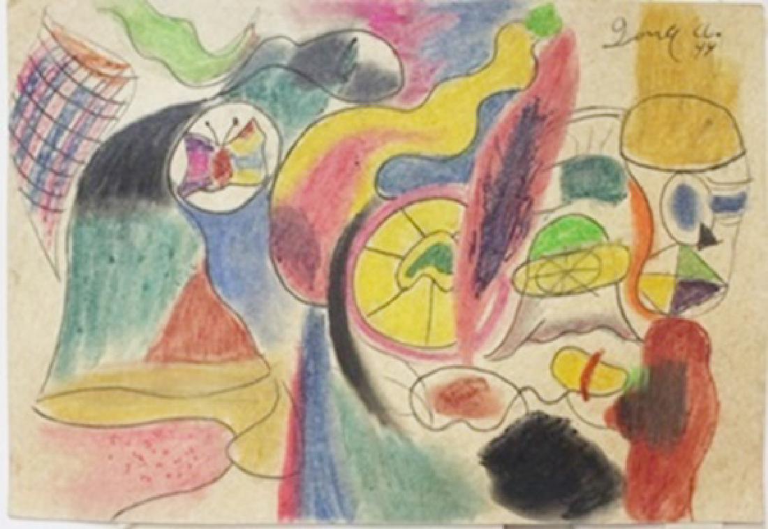 Pastel Painting on Paper - Arshile Gorky: In the manner of Arshile Gorky bearing the signature , Pastel Painting on Paper, Size Approx. 13" x 20" in.