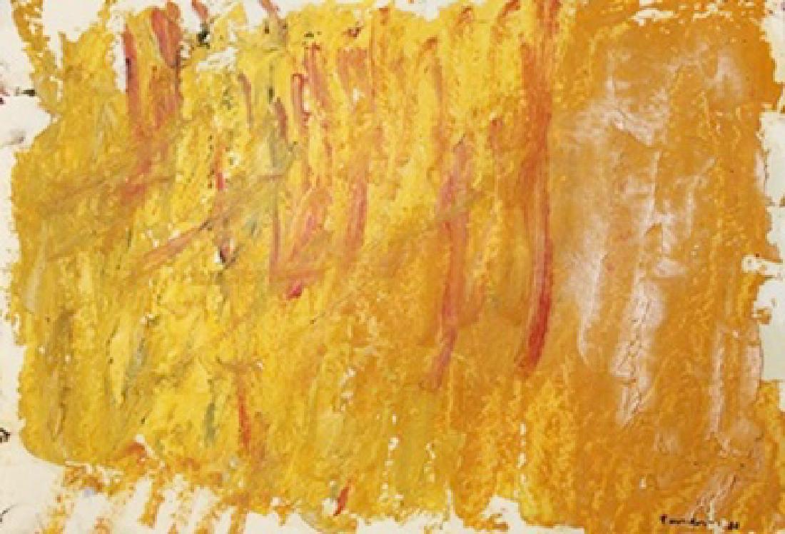 The Horn - Jack Tworkov - Oil On Paper: Oil on paper by Jack Tworkov, approx. 20x14 in. Jack Tworkov was a Polish-born American abstract expressionist painter.