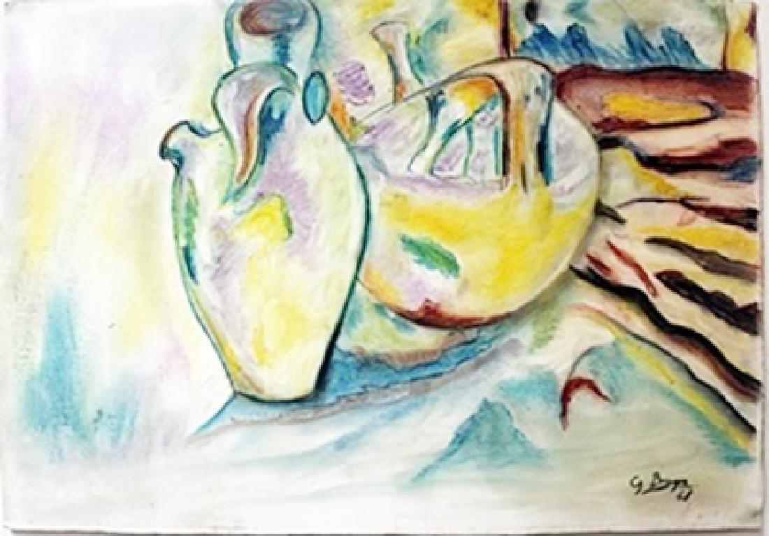 Pastel Painting on Paper - Georges Braque: In the manner of Georges Braque bearing the signature , Pastel Painting on Paper, Size Approx. 14" x 20" in.