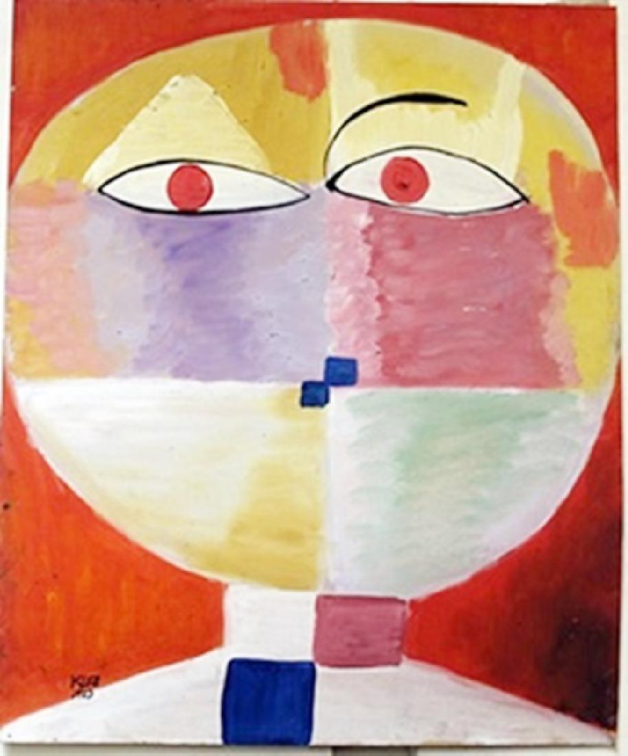 Oil Painting on Paper - Paul Klee: bearing the signature , In the manner of Paul Klee Oil Painting on Paper, Size Approx. 17" x 14" in.