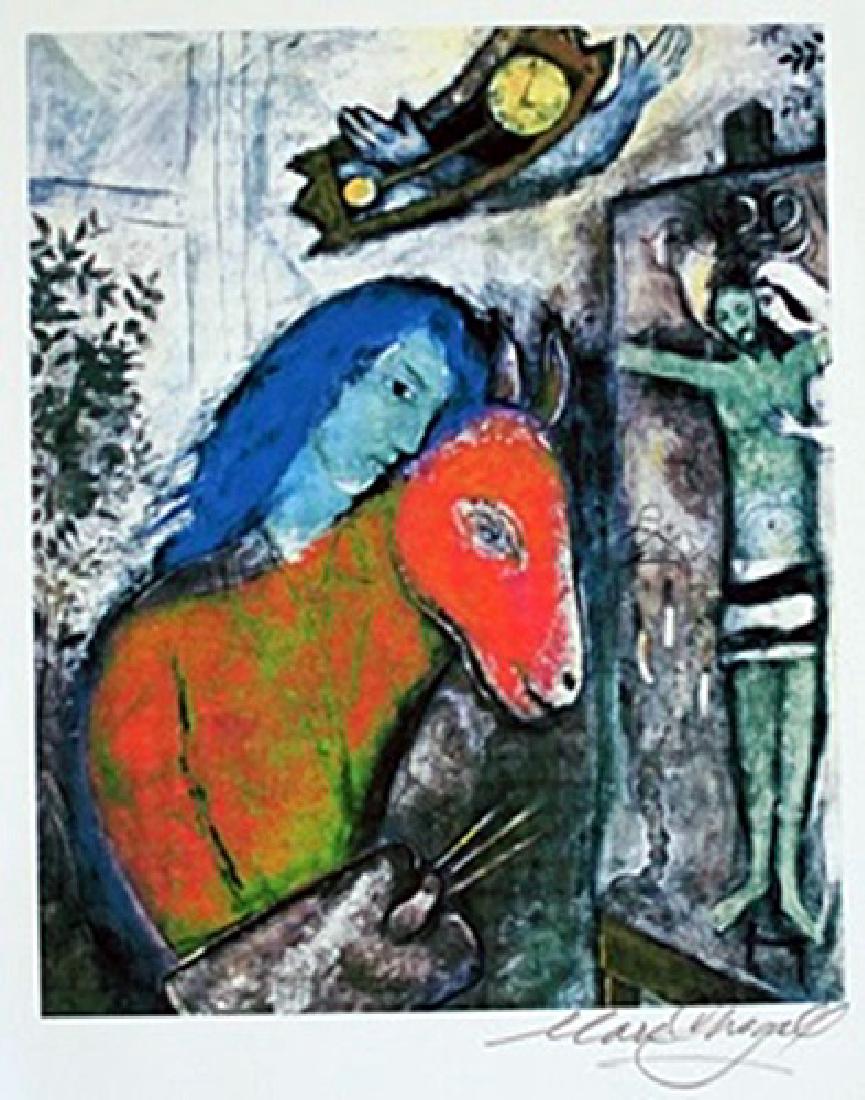 Lithograph By Marc Chagall: Authentic Lithograph Marc Chagall, signed, Size Approx. 11 x 8 1/2 In. Marc Zakharovich Chagall (July 6th 1887 – March 28th 1985) "The quintessential Jewish artist of the twentieth century"Marc Chag