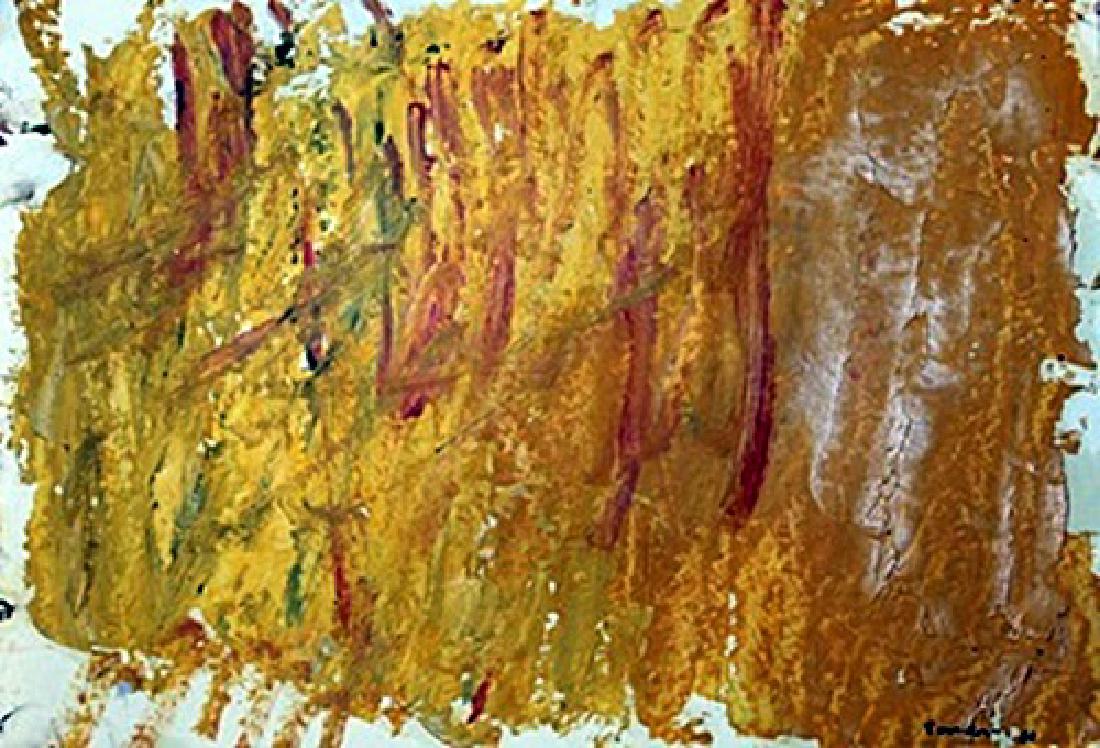 The Horn - Jack Tworkov - Oil On Paper: Oil on paper by Jack Tworkov, approx. 20x14 in. Jack Tworkov was a Polish-born American abstract expressionist painter.
