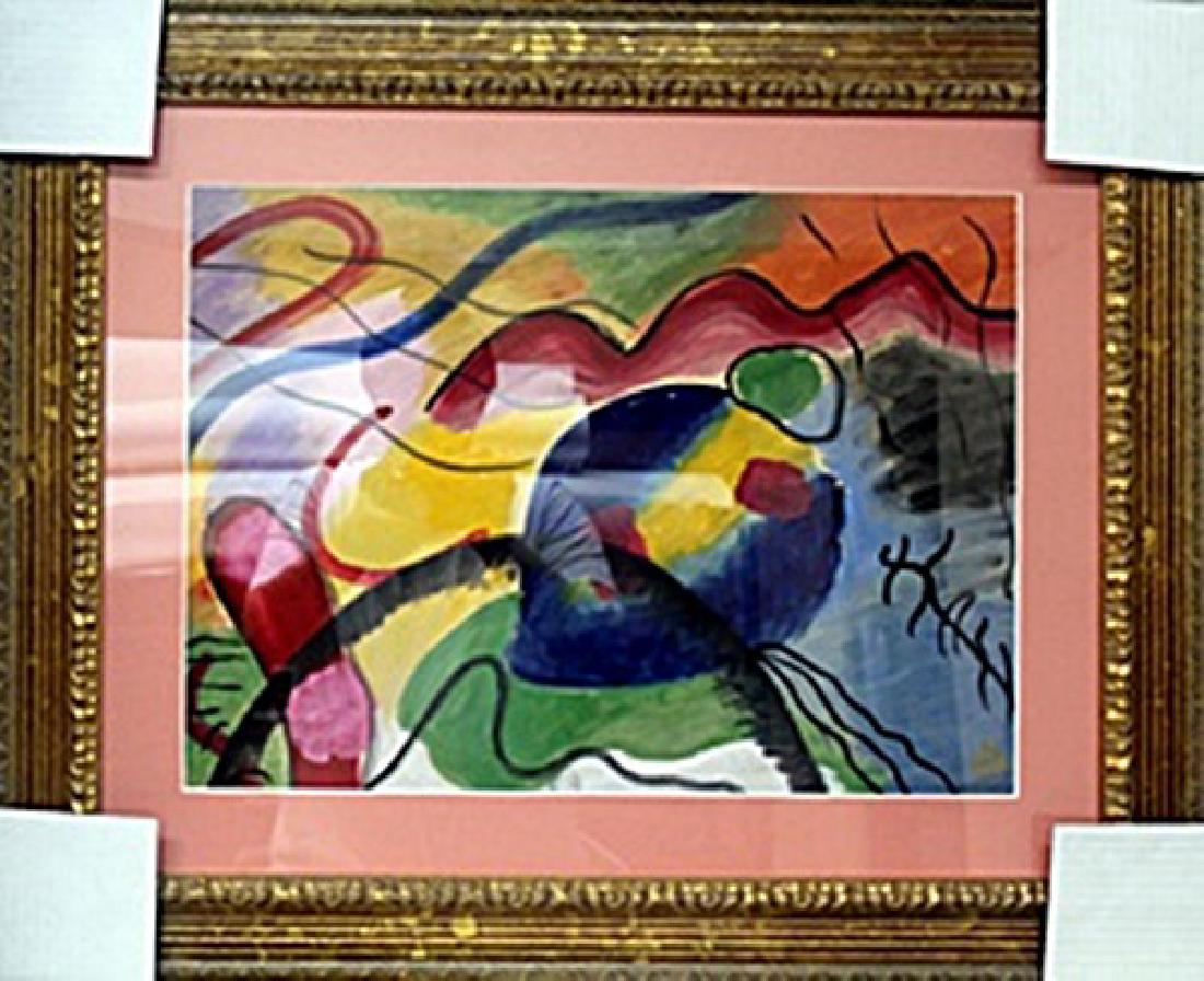 Oil Painting - Wassily Kandinsky: Oil Painting on Paper, Manner of Wassily Kandinsky bearing the signature , Approximate Size: 21 x 26 Inches // Item comes Professionally Framed and Matted