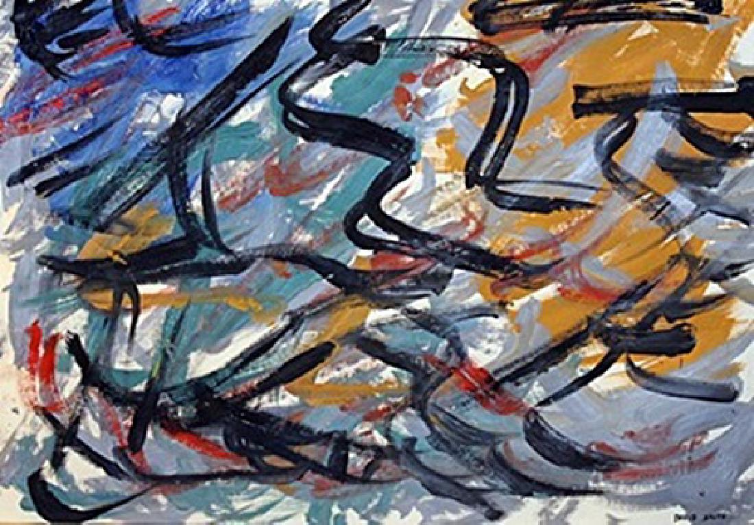 Serpentine - David Smith - Oil On Paper: Oil on paper by David Smith, approx. 20x14 in. Roland David Smith was an American abstract expressionist sculptor and painter, best known for creating large steel abstract geometric sculptures.