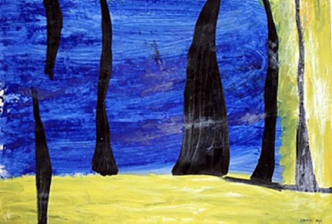 Trees - Theodoros Stamos - Oil On Paper: Oil on paper by Theodoros Stamos, approx. 20x14 in. Theodoros Stamos, was a Greek American artist. He is one of the youngest painters of the original group of abstract expressionist painters, which in