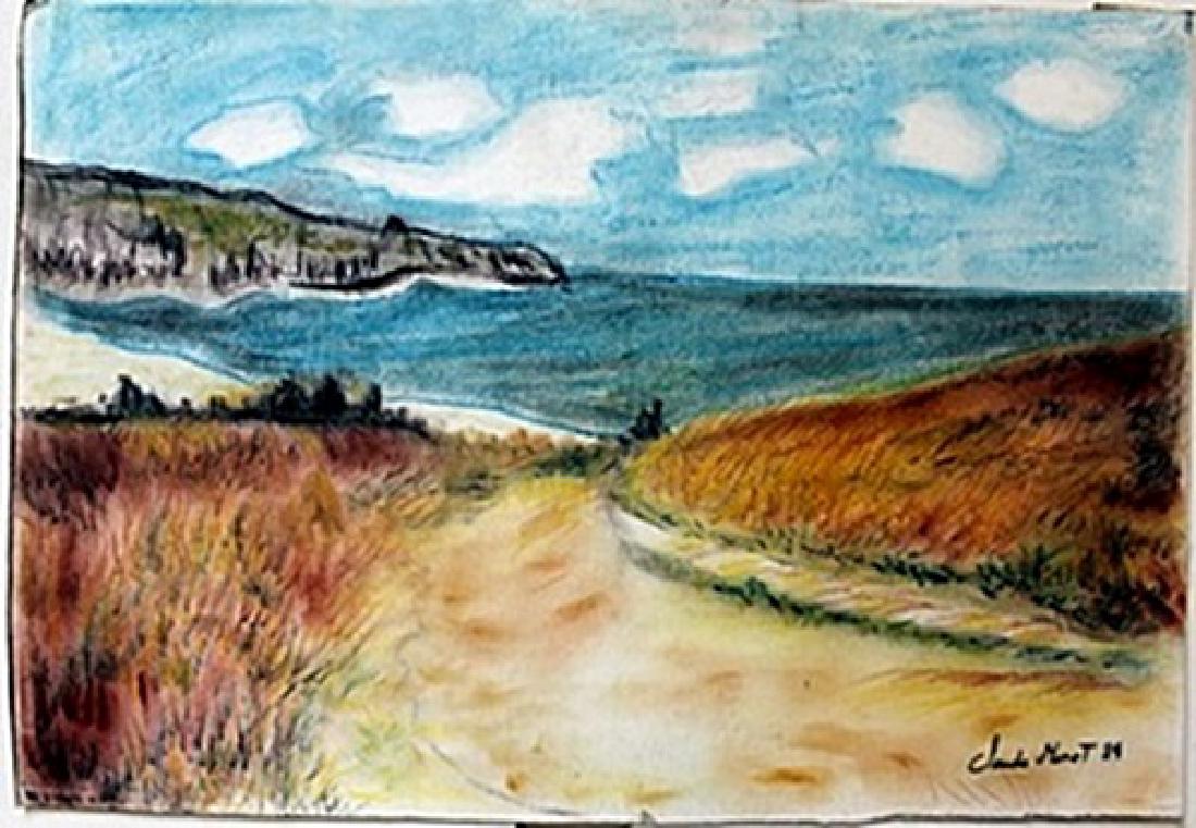 Pastel Painting on Paper - Claude Monet: bearing the signature ,In the manner of Claude Monet Pastel Painting on Paper, Size Approx. 14" x 20" in.