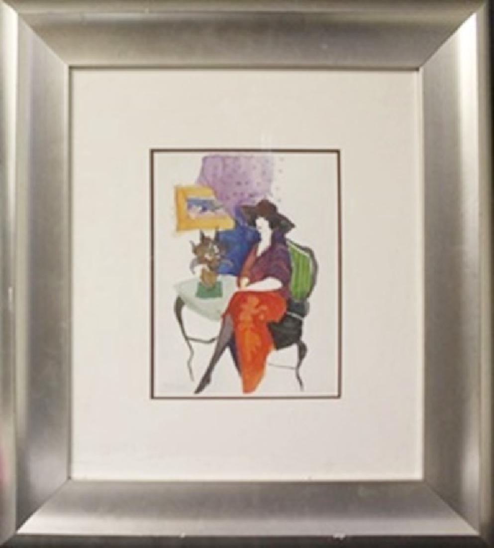 Framed Lithograph after Itzchak Tarkay: Framed, Lithograph after Itzchak Tarkay, bears the signature, Approximately 21" x 19" In.