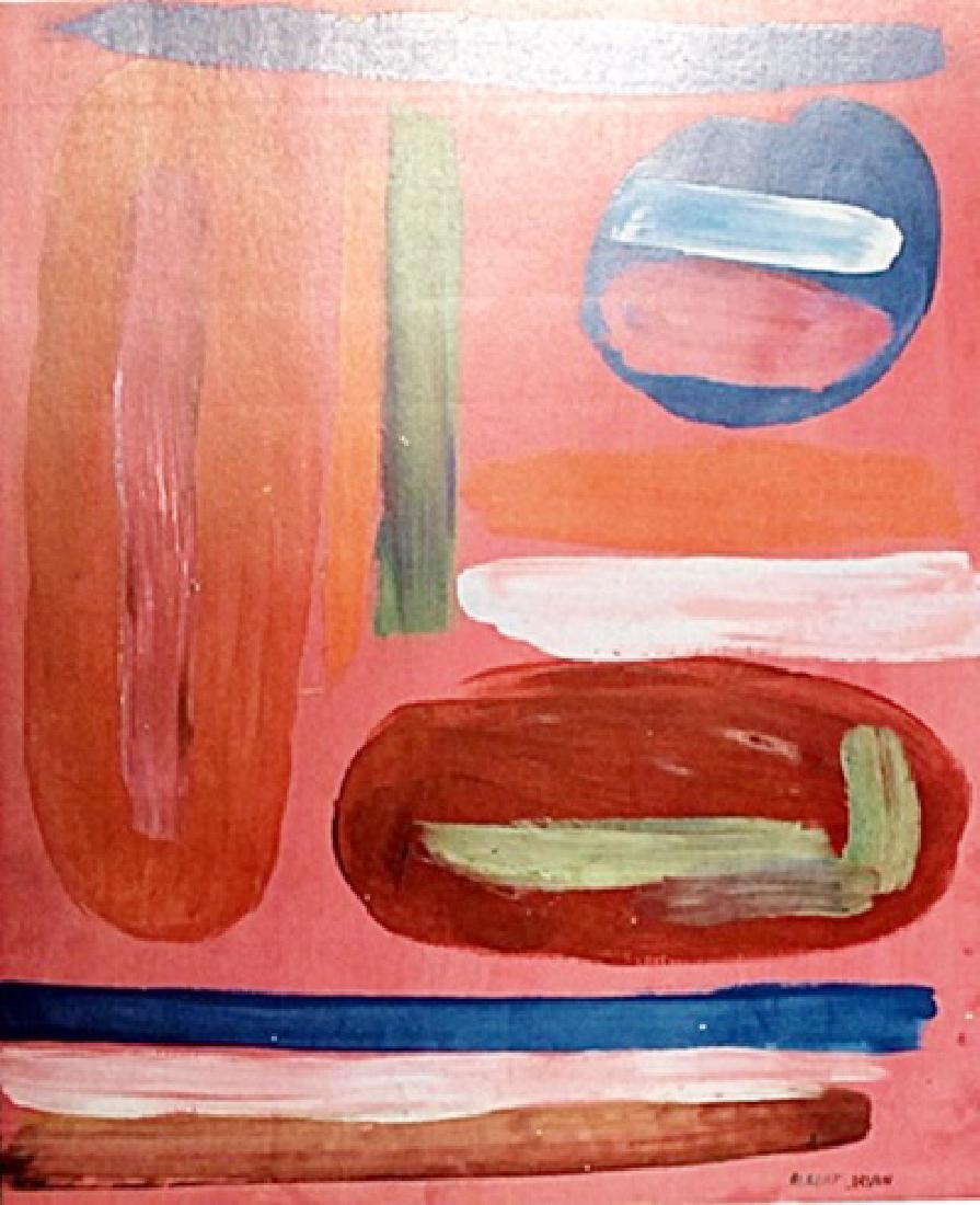 Albert Irvin - Oil on Paper: Oil on paper by Albert Irvin, approx. 19x13 in. Albert Henry Thomas Irvin OBE, RA, was an English abstract expressionist painter. Born in London, during World War II, he was evacuated from there, and