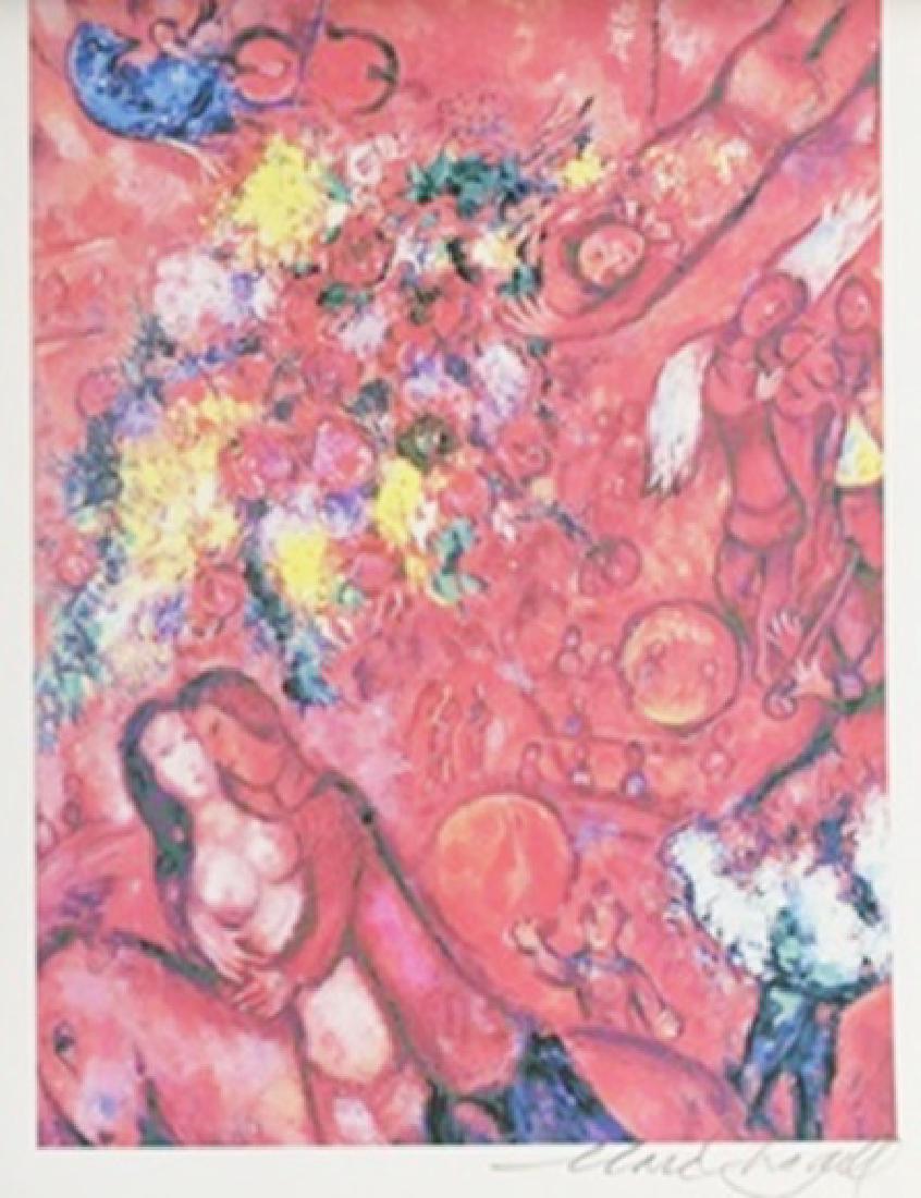 Lithograph - Marc Chagall: Lithograph After Marc Chagall; pencil bears the signature, size approx. 11 x 8 1/2 in. Marc Zakharovich Chagall (July 6th 1887 – March 28th 1985) The quintessential Jewish artist of the twentieth ce