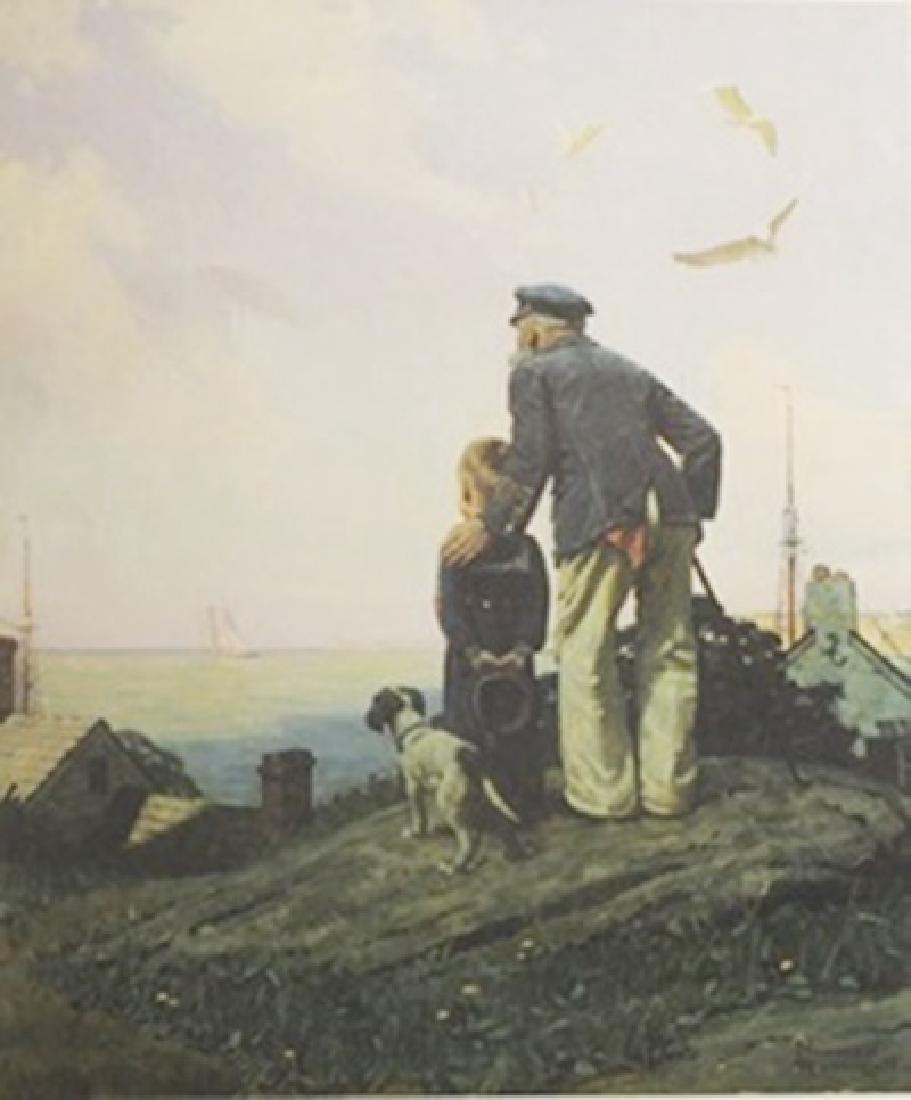 Lithograph Outward Bound - Norman Rockwell: Lithograph Outward Bound After Norman Rockwell; , double bears the signature, size approx. 30 x 24 in. Norman Percevel Rockwell AKA: Norman Rockwell (02/03/1978 - 11/08/1978) Was born in Brooklyn, New