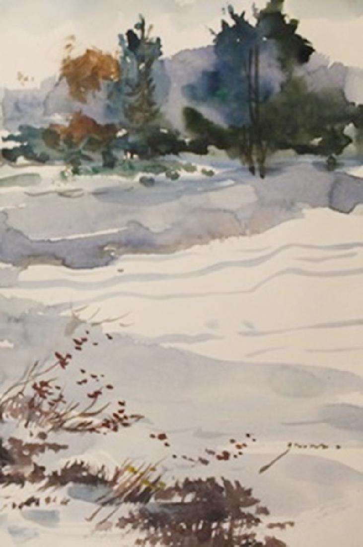 Original Watercolor on Paper "Winter Color II" by: Original Watercolor on Paper "Winter Color II" by Michael Schofield; signed, size approx. 11 1/2 x 8 in. Michael Schofield was born in Orlando, Florida, in 1947. His talent as a silk screen mechanic a