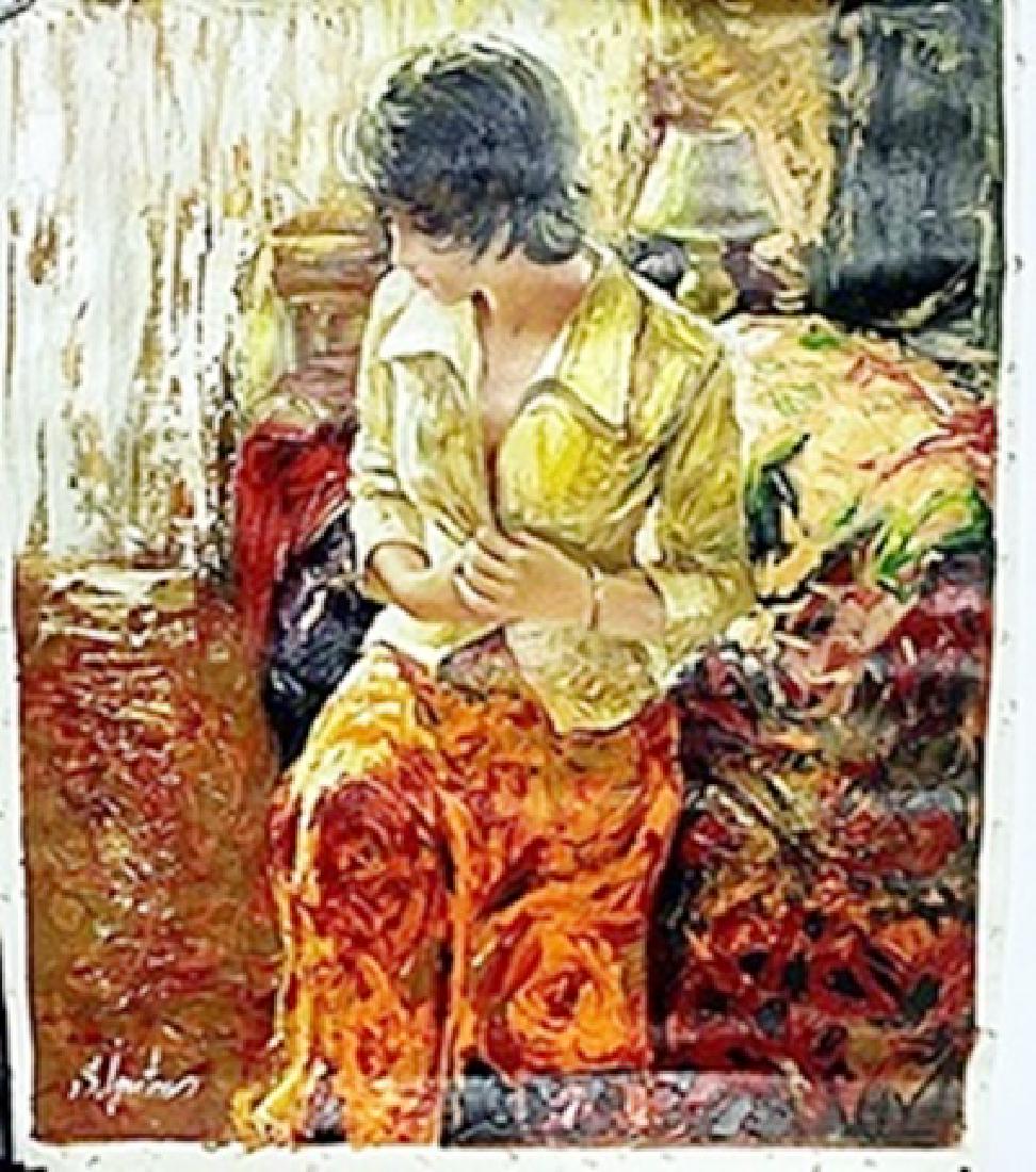 Lady's 10K yellow gold ruby ring: This lady 10K yellow gold ruby ring is comprised of 4 prongs set oval cut ruby surrounded by channel set 6 round rubies. Total weight of the rubies are 4.85ctw the total weight of the ring is 5.69gms.