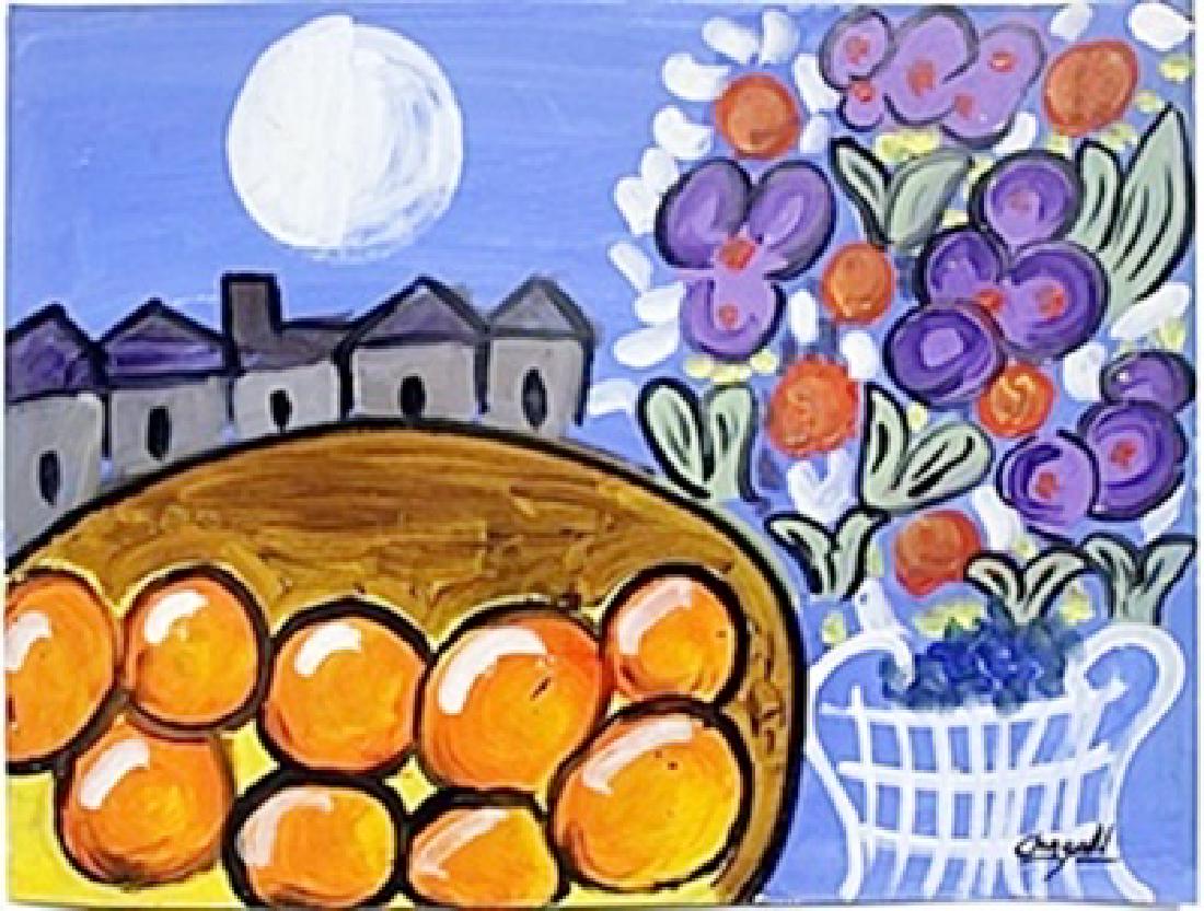 Oil Painting on Paper - Marc Chagall: In the manner of Marc Chagall Oil Painting on Paper, bearing the signature , Size Approx. 12" x 16" in.