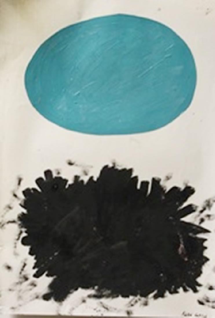 The Flower - Adolph Gottlieb - Oil On Paper: Oil on Paper by Adolph Gottlieb, approx. Adolph Gottlieb was an American abstract expressionist painter, sculptor and printmaker.