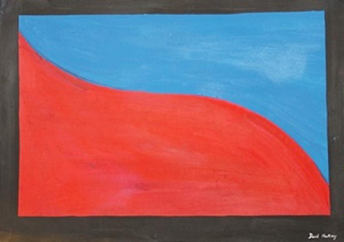 Red Blue - David Hockney - Oil On Paper: Oil on paper by David Hockney, approx. 14x20 in. David Hockney, OM, CH, RA is an English painter, draughtsman, printmaker, stage designer and photographer.