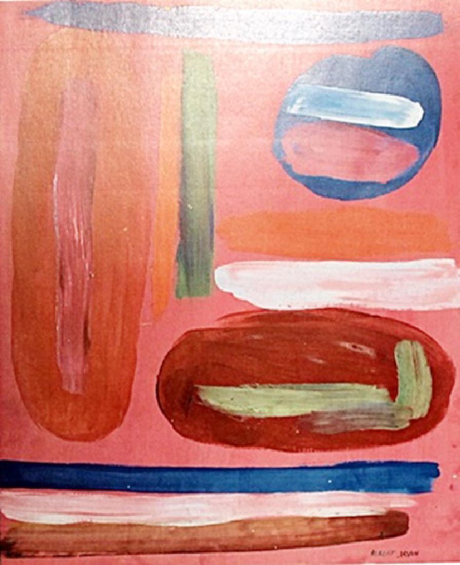 Albert Irvin - Oil on Paper: Oil on paper by Albert Irvin, approx. 19x13 in. Albert Henry Thomas Irvin OBE, RA, was an English abstract expressionist painter. Born in London, during World War II, he was evacuated from there, and