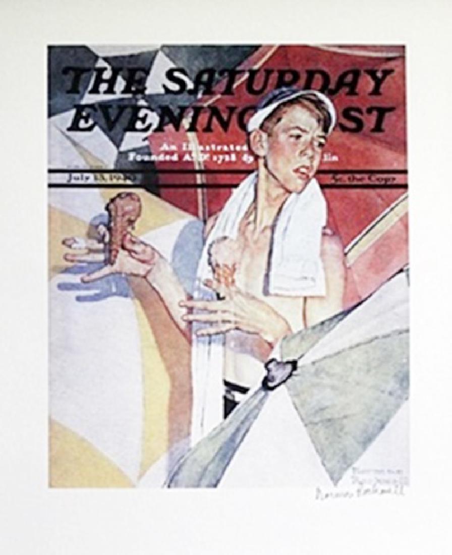 Melting Ice Cream / Joys of Summer, 1940 - Norman: Lithograph After Norman Rockwell; bears the signature, size approx. 14 x 11 in. Norman Percevel Rockwell AKA: Norman Rockwell (02/03/1978 - 11/08/1978) Was born in Brooklyn, New York. Occupation Illus