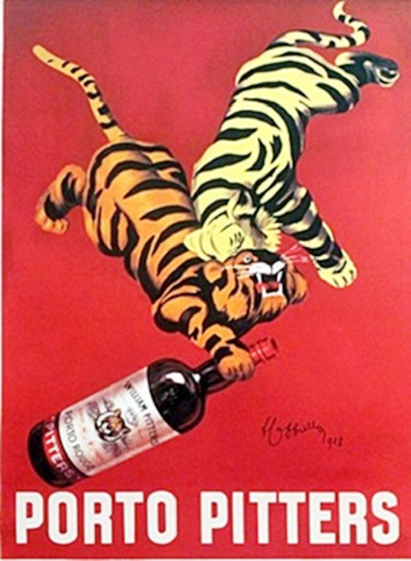 Poster - Porto Pitters - Leonetto Capiello: Fine Art Poster Porto Pitters After Leonetto Capiello; bears the signature, size approx. 24 1/2 x 18 in.