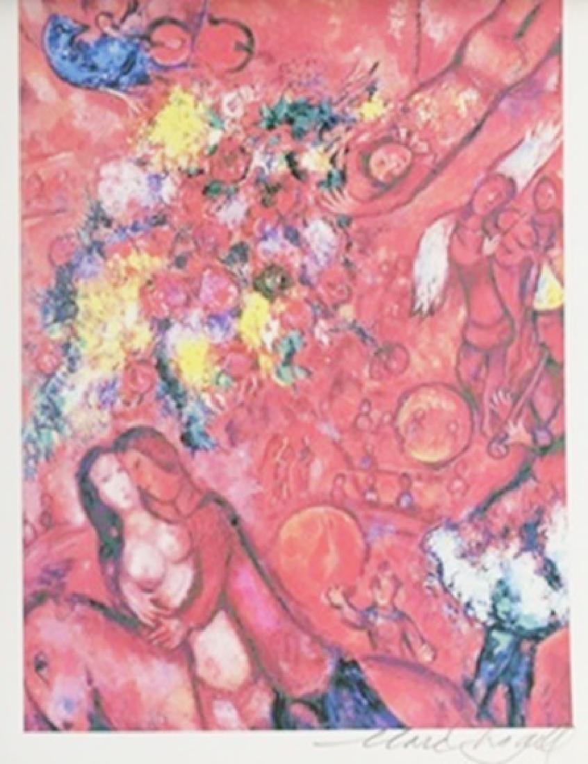 Lithograph - Marc Chagall: Lithograph After Marc Chagall; pencil bears the signature, size approx. 11 x 8 1/2 in. Marc Zakharovich Chagall (July 6th 1887 – March 28th 1985) The quintessential Jewish artist of the twentieth ce