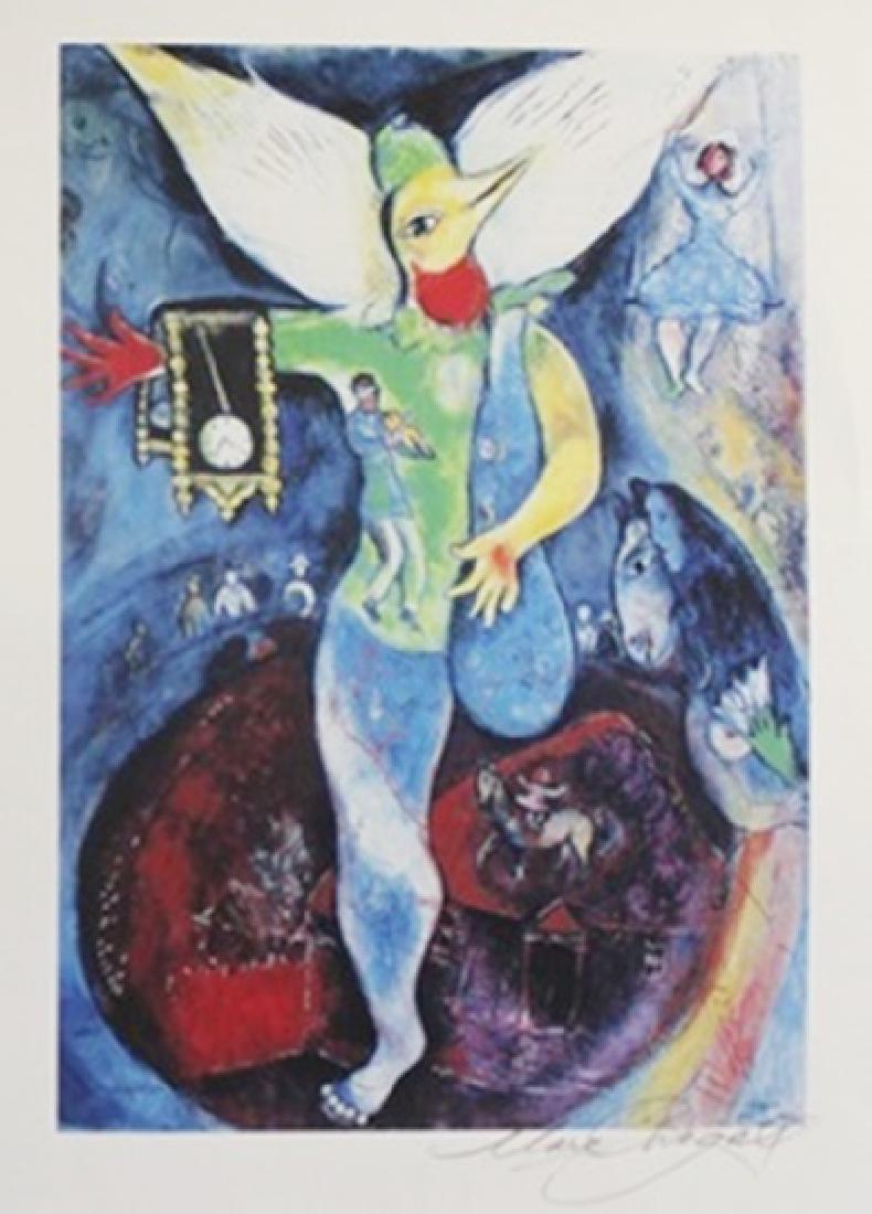 Lithograph - Marc Chagall: Lithograph After Marc Chagall; pencil bears the signature, size approx. 14 x 11 in. Marc Zakharovich Chagall (July 6th 1887 – March 28th 1985) The quintessential Jewish artist of the twentieth centu