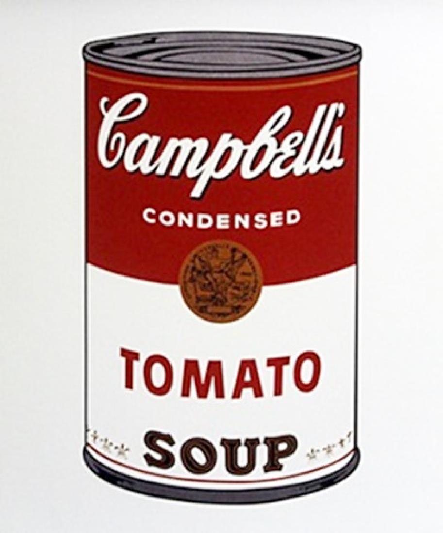 Print Campbells Toamato Soup - Andy Warhol: Print Campbells Tomato Soup After Andy Warhol; size approx. 14 x 11 in.