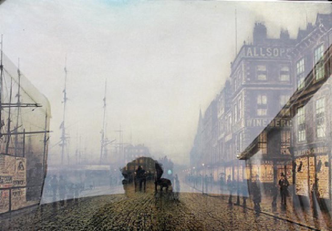 Liverpool Quay by Moonlight - Atkinson Grimshaw -: Lithograph by Atkinson Grimshaw. John Atkinson Grimshaw was an English Victorian-era artist known for his breathtaking city night-scenes and landscapes. He is considered one of the most renowned paint