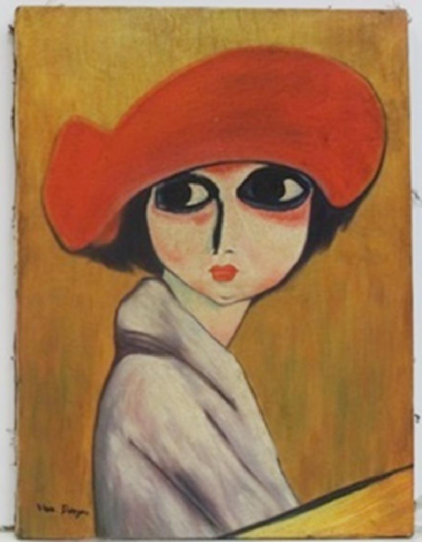 "Le Coquelicot" (The Corn Poppy) Kees Van Dongen: Oil Painting on Canvas, bearing the signature In the manner of Kees Van Dongen, size approx. 16" x 12"