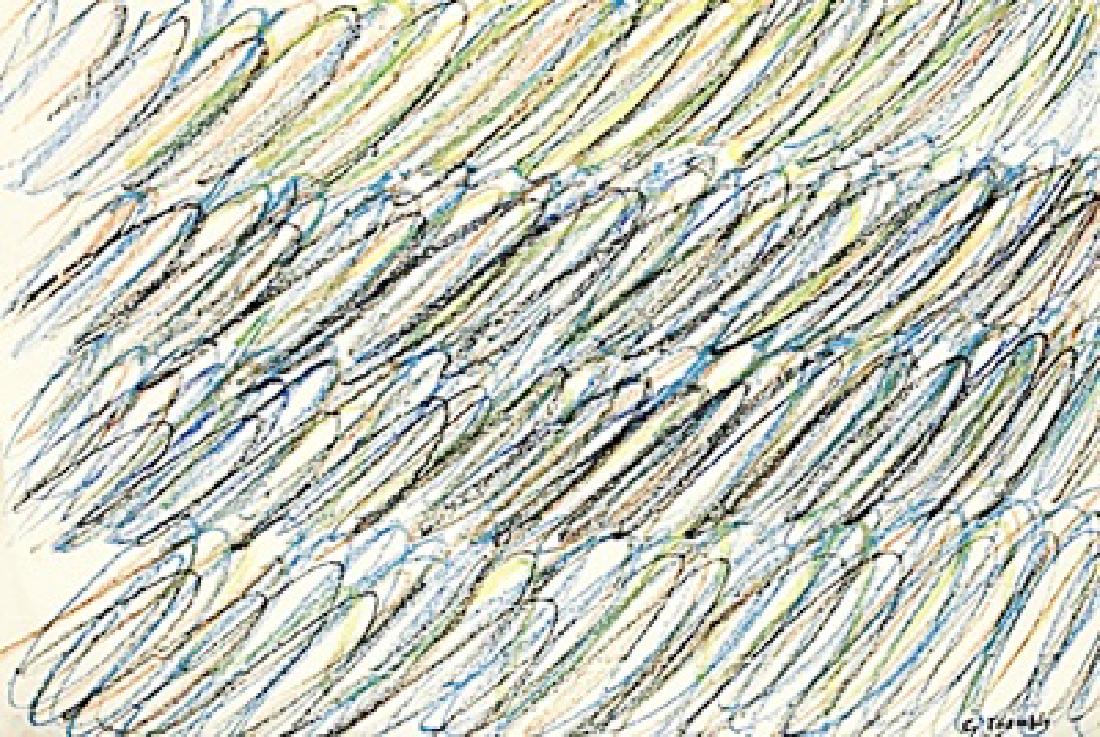 Crayon On Paper - CY Twombly: Crayon on paper in the manner of CY Twombly, approx 19x13 in. Edwin Parker "Cy" Twombly Jr. was an American painter, sculptor and photographer. He belonged to the generation of Robert Rauschenberg and
