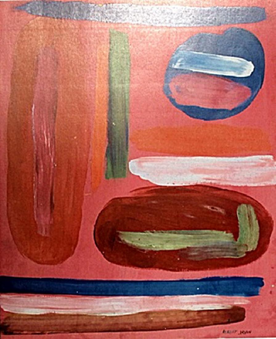 Albert Irvin - Oil on Paper: Oil on paper by Albert Irvin, approx. 19x13 in. Albert Henry Thomas Irvin OBE, RA, was an English abstract expressionist painter. Born in London, during World War II, he was evacuated from there, and
