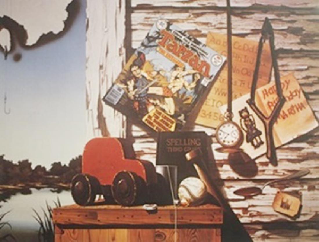 Lithograph - In the Style of David Mann: Lithograph in the style of David Mann; , size approx. 22 1/2 x 28 1/2 in. David Dave Mann (September 10, 1940 – September 11, 2004) was a California graphic artist whose paintings celebrated bike