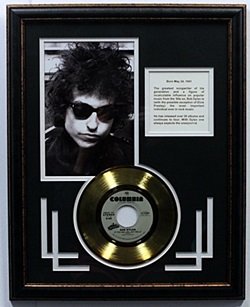 "If you see her, Say hello" Bob Dylan Gold Record with: "If you see her, Say hello" Bob Dylan Gold Record with Biography; Approx. 16X20 in. Custom Framed Memorabilia