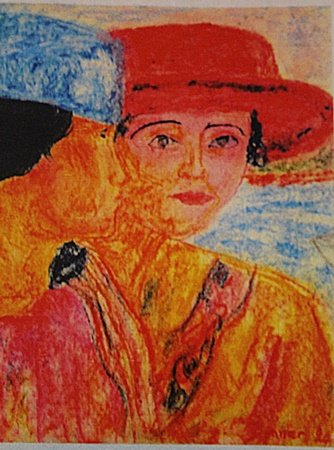 Pierre Bonnard - Two Womans: Pierre Bonnard "Two Womans" pastel on paper circa.1920, private collection Approx. 11x9in. Pierre Bonnard was a member of the Symbolist group of painters known as Les Nabis ("prophets" or "seers"), an