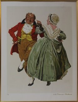 "Dancing Partners" by Norman Rockwell: Artist Proof Lithograph from the estate of Norman Rockwell, w/ Silver Seal from the publisher, Gold Norman Rockwell Estate Seal, and Engraved Gold Signature in the manner of Norman Rockwell, Approxima