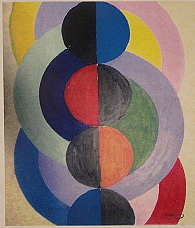 Robert Delaunay - The Discs 7: Oil on paper Robert Delaunay "The Discs 7", circa 1917, signed private collection, unframed dimensions are approximately 17x14.Robert Delaunay was a French artist who, with his wife Sonia Delaunay and