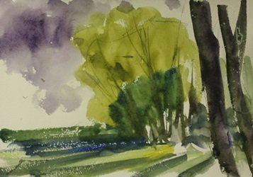 Original Watercolor on Paper "Spring into Summer" by: Original Watercolor on Paper "Spring into Summer" by Michael Schofield; signed, size approx. 8 x 11 1/2 in. Michael Schofield was born in Orlando, Florida, in 1947. His talent as a silk screen mechani