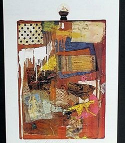 Lithograph "Little Red Painting" Robert Rauschenberg: Lithograph, Size Approx. 17" x 11" In.