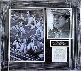 John Lennon Giclee: "John Winston Ono Lennon" Giclee with engraved signature, also with Biography, comes in Beautiful custom matt & frame, approx dimension 23"x25".