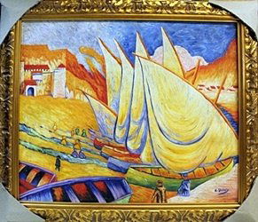 Oil Painting on Canvas - Andre Derain: In the manner of Andre Derain Framed, Oil Painting on Canvas,bearing the signature Size Approx. 24" x 28" in.