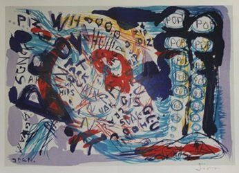 Lithograph - Asger Jorn: Lithograph After Asger Jorn; pencil bears the signature, size approx. 11 x 14 in. Asger Oluf Jorn (3 March 1914 – 1 May 1973) was a Danish painter, sculptor, ceramic artist, and author. He was a