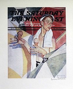 Melting Ice Cream / Joys of Summer, 1940 - Norman: Lithograph After Norman Rockwell; bears the signature, size approx. 14 x 11 in. Norman Percevel Rockwell AKA: Norman Rockwell (02/03/1978 - 11/08/1978) Was born in Brooklyn, New York. Occupation Illus