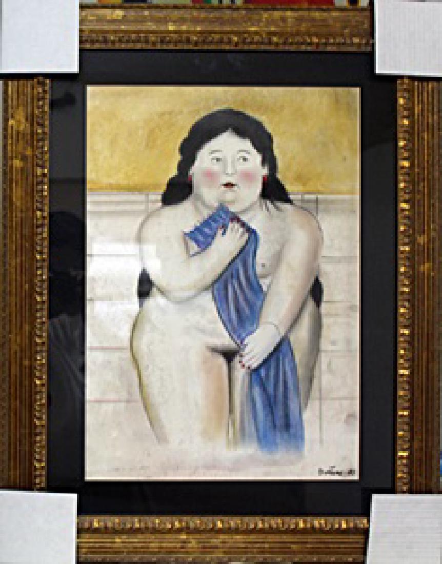Pastel Drawing on Paper - Fernando Botero: Pastel Drawing on Paper, In the Manner of Fernando Botero bearing the signature , Approximate Size: 27 x 21 1/2 Inches. // Item comes Professionally Framed and Matted