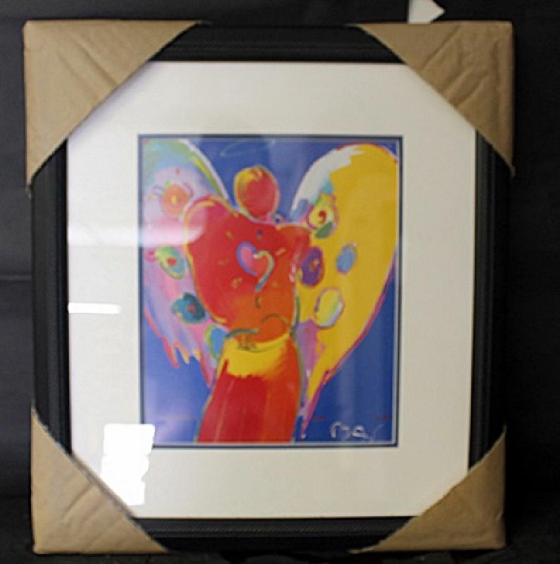 Authentic Peter Max Lithograph: Authentic lithograph, plate signed; Museum Framed! ; Approximately 20 x 17 In.