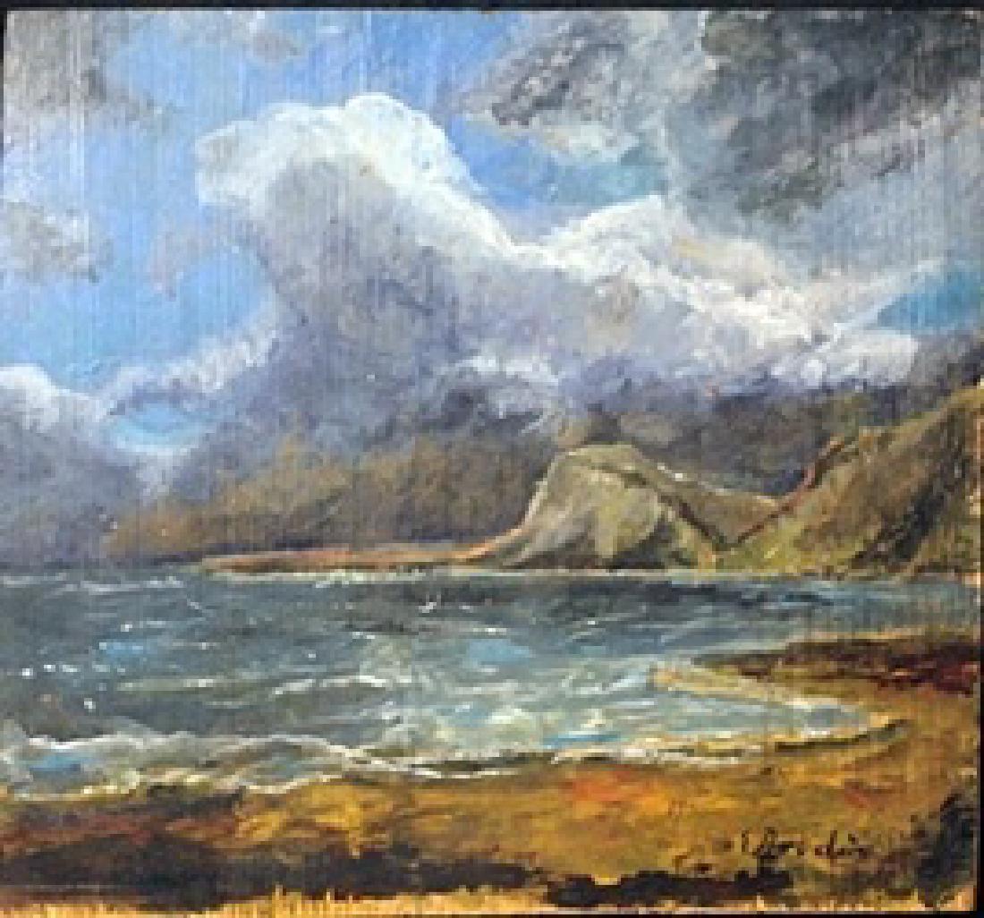 Oil Painting on Wood - Eugene. Boudin: In the manner of Eugene. Boudin Oil Painting on Wood,bearing the signature Size Approx 9" x 8" in.