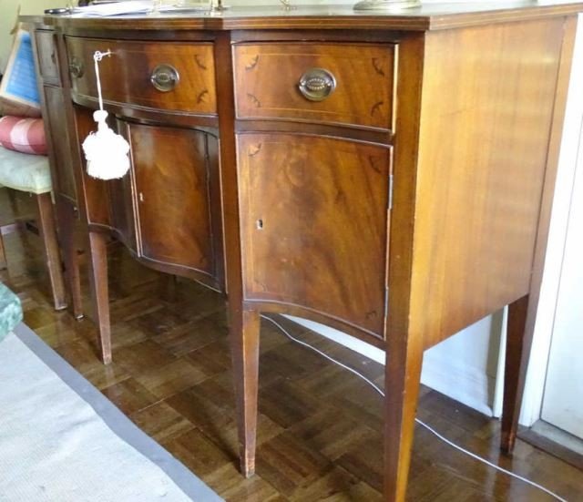 Federal Style Mahogany Bow Front Sideboard Buffet (1 of 2)