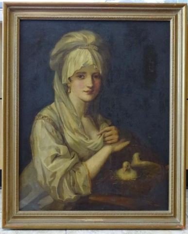 Oil Painting, Lady w Ducklings (1 of 4)