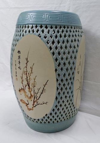 Chinese Porcelain Garden Stool: Height - 18 inches.