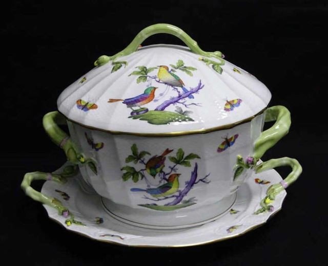 Herend Rothschild Bird Tureen/Under Plate (1 of 3)